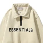 ESSENTIALS Half Zipper CARLs Coffee Hoodies